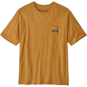 Patagonia - T-shirts - M's Daily Pocket Tee Pufferfish Gold voor Heren van Katoen - Maat S - Geel
