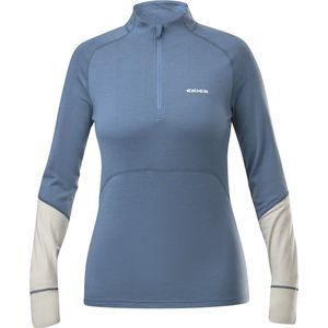 Eider - Dames thermokleding - W Sarenne Merino Half Zip Storm Blue voor Dames van Wol - Maat XL - Blauw