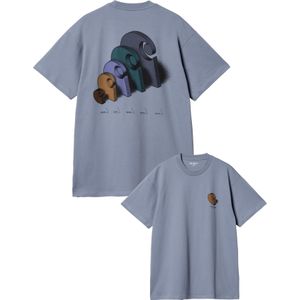 Carhartt - T-shirts - S/S Diagram C T-Shirt Bay Blue voor Heren - Maat M - Blauw