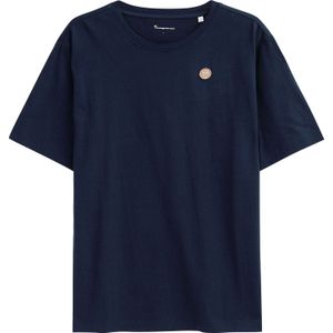 Knowledge Cotton Apparel - T-shirts - Loke Badge Tee Night Sky voor Heren van Katoen - Maat L - Marine blauw