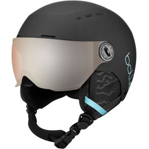 BollÃ© - Heren skihelmen - Quiz Visor Black Blue Matte - Orange Gun  voor Heren van Wol - Kindermaat 49-52 cm - Zwart
