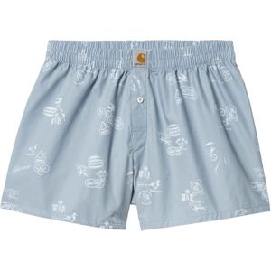 Carhartt - Boxers en slips - Cotton Boxer Stamp Print Misty Sky voor Heren van Katoen - Maat L - Blauw