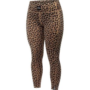 Eivy - Dames thermokleding - Pocket Wool Tights Leopard voor Dames van Wol - Maat M - Bruin