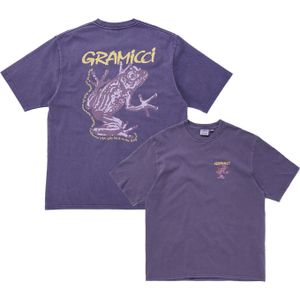 Gramicci - T-shirts - Sticky Frog Tee Purple Pigment voor Heren van Katoen - Maat L - Paars