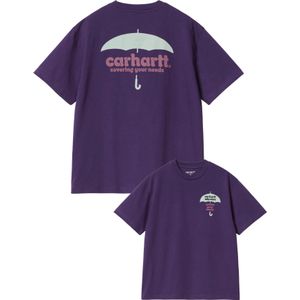 Carhartt - Dames t-shirts - W' S/S Cover T-Shirt Tyrian voor Dames van Katoen - Maat M - Paars