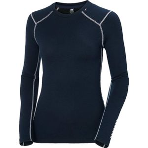 Helly-Hansen - Dames thermokleding - W Lifa Merino Midweight Crew Navy voor Dames van Wol - Maat S - Marine blauw