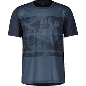 Scott - Mountainbike kleding - Shirt M's Trail Flow SS Me Bl/Da Bl voor Heren - Maat XL - Blauw