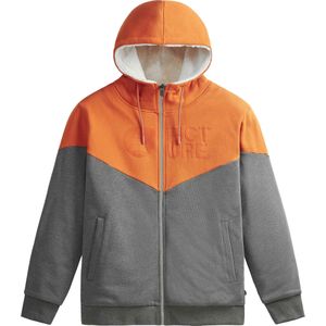 Picture Organic Clothing - Sweatshirts en fleeces - Basement Plush Zip Hoodie Red Clay Dark Grey voor Heren - Maat M - Oranje