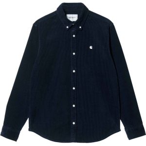 Carhartt - Blouses - L/S Madison Cord Shirt Dark Navy / Wax voor Heren - Maat M - Marine blauw