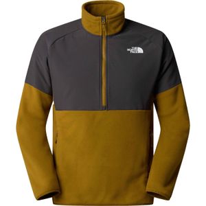 The North Face - Wandel- en bergsportkleding - M Glacier Heavyweight 1/2 Zip Moss Green/Asphalt Grey voor Heren - Maat M - Bruin