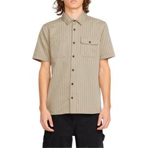 Volcom - Blouses - Trade Stone SS Shirt Light Khaki voor Heren van Katoen - Maat M - Beige