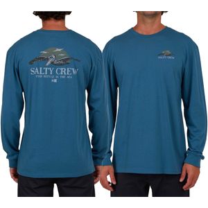 Salty Crew - T-shirts - Soarin Premium L/S Tee Slate voor Heren van Katoen - Maat XL - Grijs