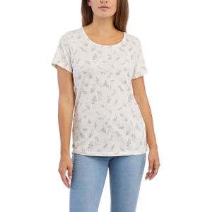 Ragwear - Dames t-shirts - Mintt Flower Comfy Beige voor Dames van Katoen - Maat S