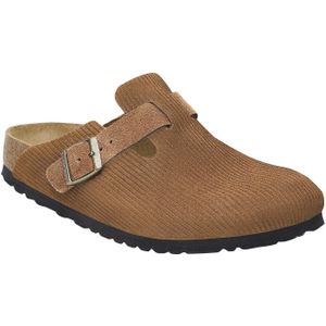 Birkenstock - Sandalen en slippers - Boston Suede Leather Corduroy Dark Tea voor Heren - Maat 41 - Bruin