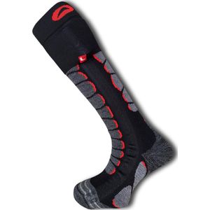 Monnet - Skisokken - Heatprotech 3200 Socks Black Red voor Unisex - Maat S - Rood