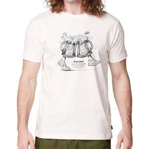 Picture Organic Clothing - T-shirts - D&S Beerfoot Tee Natural White voor Heren van Gerecycled Polyester - Maat L - Wit