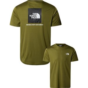 The North Face - Trail / Running kleding - M Reaxion Red Box Tee Forest Olive voor Heren - Maat L - Kaki