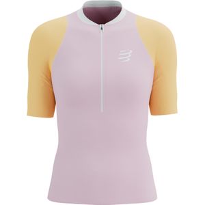 Compressport - Trail / Running dameskleding - Trail Racing Postural Ss Top Roseate/Orange F voor Dames van Siliconen - Maat XS