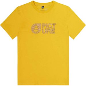 Picture Organic Clothing - T-shirts - Basement Cork Tee Spectra Yellow voor Heren van Katoen - Maat M - Geel