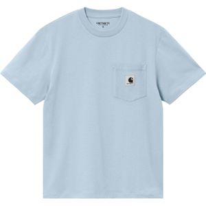 Carhartt - Dames t-shirts - W' S/S Pocket T-Shirt Frosted Blue voor Dames - Maat M - Blauw