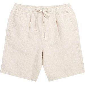Knowledge Cotton Apparel - Korte broeken - Fig Loose Linen Shorts Light Feather Gray voor Heren - Maat L - Beige