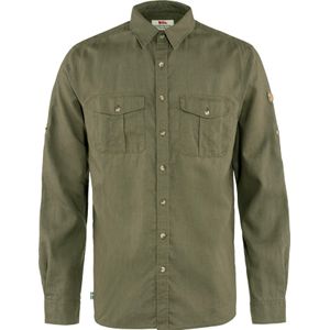 Fjall Raven - Blouses - Ã–vik Travel Shirt LS M Green voor Heren van Gerecycled Polyester - Maat L - Kaki