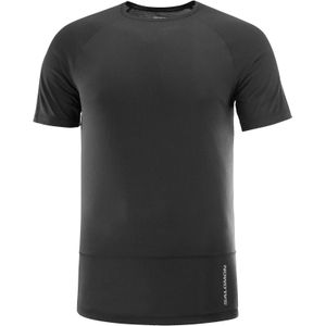 Salomon - Trail / Running kleding - Cross Run SS Tee M Deep Black voor Heren - Maat L - Zwart