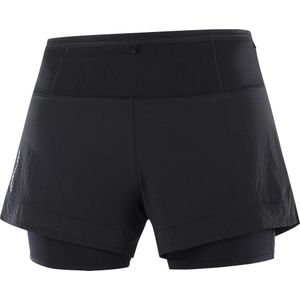 Salomon - Trail / Running dameskleding - Sense Aero 2In1 Short W Deep Black voor Dames van Siliconen - Maat XS - Zwart