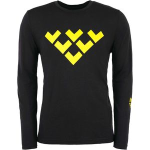 Blackcrows - Thermokleding - M Chevron Merino Blend Long Sleeve Black/Yellow voor Heren van Wol - Maat L - Geel