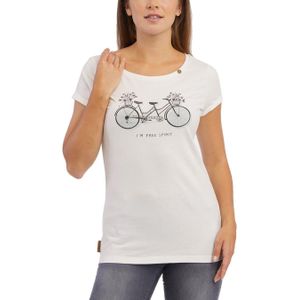 Ragwear - Dames t-shirts - Fllorah Print C Gots Off White voor Dames van Katoen - Maat M - Wit