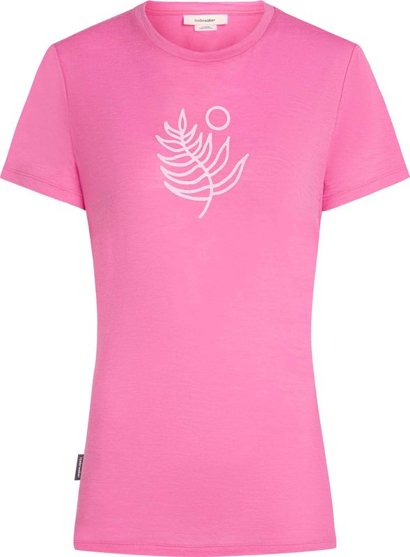 Icebreaker - Dames wandel- en bergkleding - W Merino 150 Tech Lite SS Tee Fresh Fern Pop voor Dames - Maat M - Roze