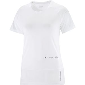 Salomon - Trail / Running dameskleding - Cross Run Tee SS Gfx W White voor Dames - Maat S - Wit