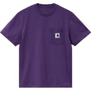 Carhartt - Dames t-shirts - W' S/S Pocket T-Shirt Tyrian voor Dames - Maat M - Paars