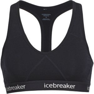 Icebreaker - Dames wandel- en bergkleding - W Merino Sprite Racerback Bra Black voor Dames van Wol - Maat M - Zwart