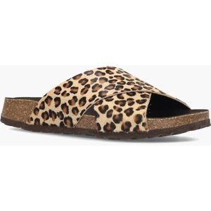 Cypres - Teddy - Slippers - Bruin/Zwart - Ponyhair - Leopardprint