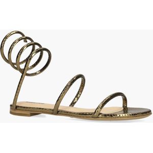 Lola Cruz - Greta Flat - Damessandalen - Groen - Leren Bovenwerk