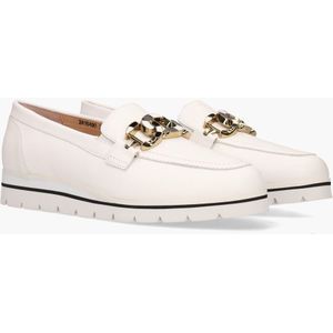 Di Lauro - Tyess - Damesloafers - Wit - Leren Upper, Gevoerd met Leer, Witte Rubberen Wedgezool