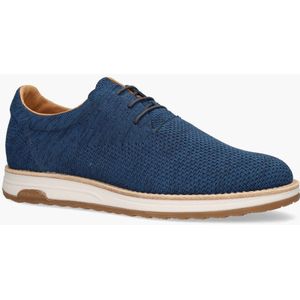 Rehab - Nolan Knit - Veterschoenen - Blauw - Knitwear - Leer