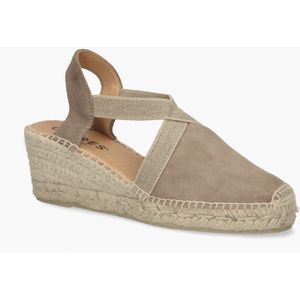 Cypres - Tona - Damesespadrilles - Taupe - Suède - Leer - Touwzool