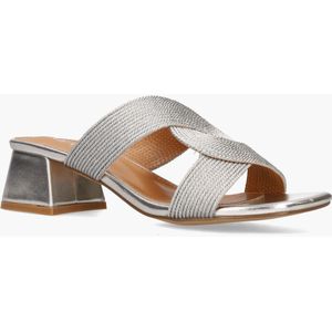 Mia & Jo - Talyse - Slippers - Zilver - Stof - Leer