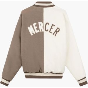 Mercer - The All Out Varsity Jacket - Tussenjas - Crème/Taupe - Gerecycled Wol