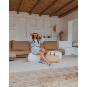 Rough Studios Leila K. Dress Blauw/Off-White jurk