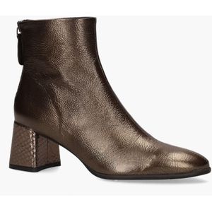 Zinda - 2565 - Enkelboots - Brons - Leer - Blokhak 6 cm
