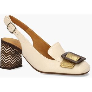 Chie Mihara - Rema - Slingbackpumps - Ecru/Multi - Leer - Blokhak 7 cm