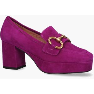 Bibi Lou - Mojave - Loafers - Felroze - Suède - Blokhak 7 cm