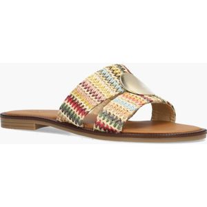 Tula - Gioia - Damesslippers - Multi - Raffia - Leer