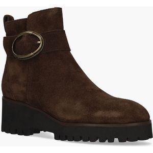 Di Lauro - Palmyra - Enkelboots - Donkerbruin - Suède - Chunky Hak