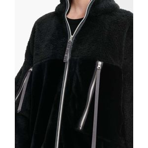UGG - Marlene Sherpa II Jacket - Leren Jas - Zwart - Imitatielammy - Imitatiebont