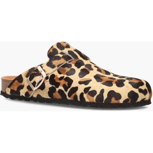 Cypres - Tuby - Slippers - Bruin/Zwart - Vachtmateriaal - Leopardprint