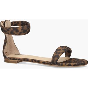 Lola Cruz - Amy Damessandalen - Bruin/Zwart - Stof/Leer - Gewatteerde Bandjes